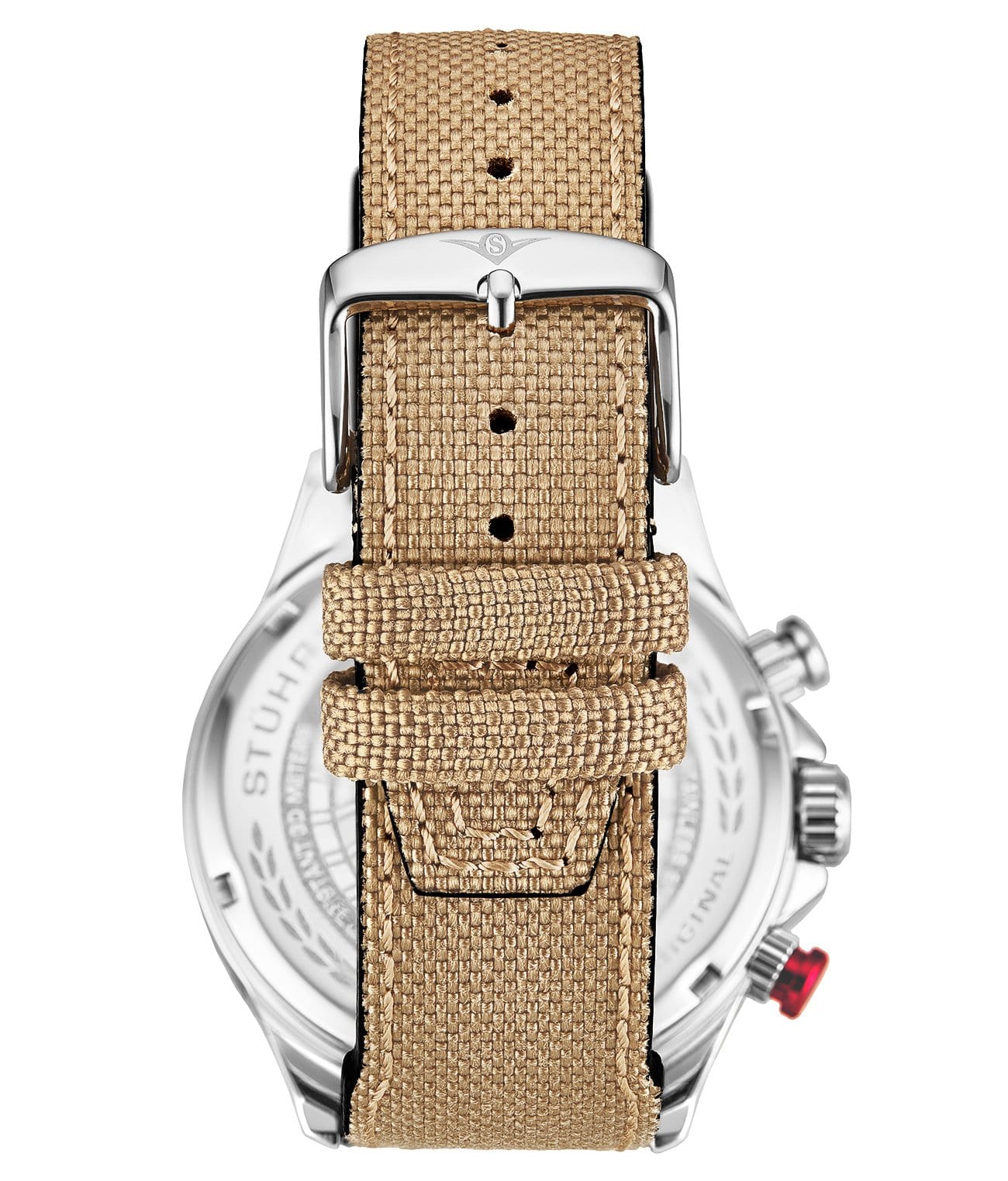 Black Dial / Silver Case / Beige Leather Strap Silver Tang Buckle