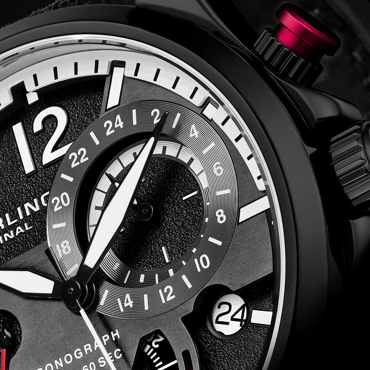 Black Dial / Black Case / Black Leather Strap Black Tang Buckle