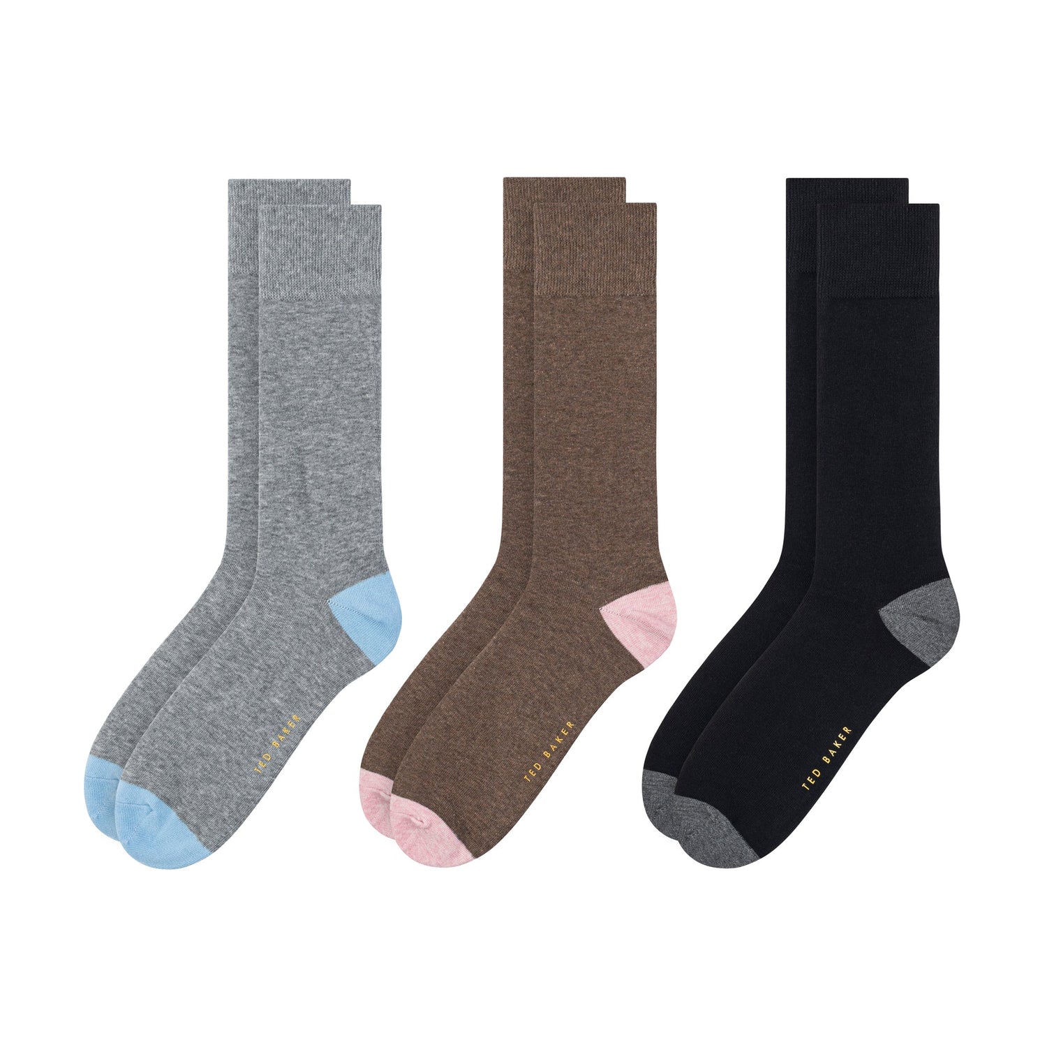 TED BAKER 3PK MENS NON TERRY CREW - MENS SHOE SIZE 8-12, BLUE 030