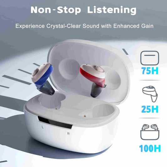 Ceretone-Torch OTC Hearing Aids ITC (In The Canal) - Blue&Red