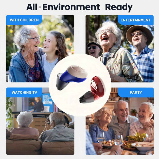 Ceretone-Torch OTC Hearing Aids ITC (In The Canal) - Blue&Red