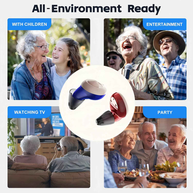 Ceretone-Torch OTC Hearing Aids ITC (In The Canal) - Blue&Red
