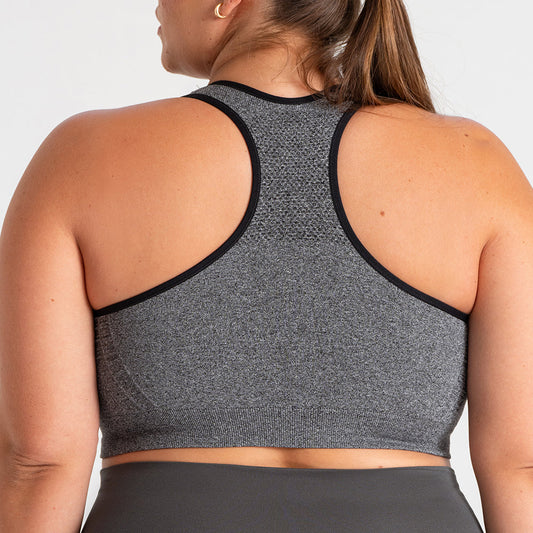 97097 - Sports Bra - Heather Gray with Black Trim