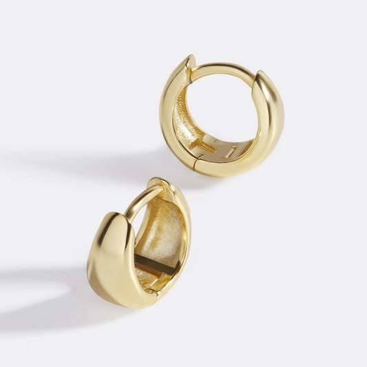 Teardrop Huggie Hoop Earrings - Gold