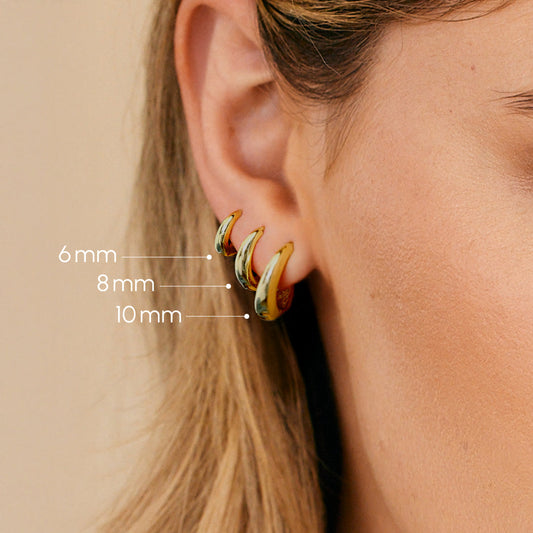 Teardrop Huggie Hoop Earrings - Gold