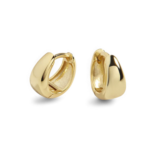 Teardrop Huggie Hoop Earrings - Gold