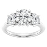 AGI Certified 2 CTW Classic Three-Stone Round Lab-Grown Diamond Engagement Ring – G/VS – 14K White Gold Over Sterling