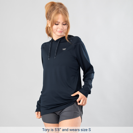 Classic Long Sleeve Hoodie Sun Shirt - Midnight Blue