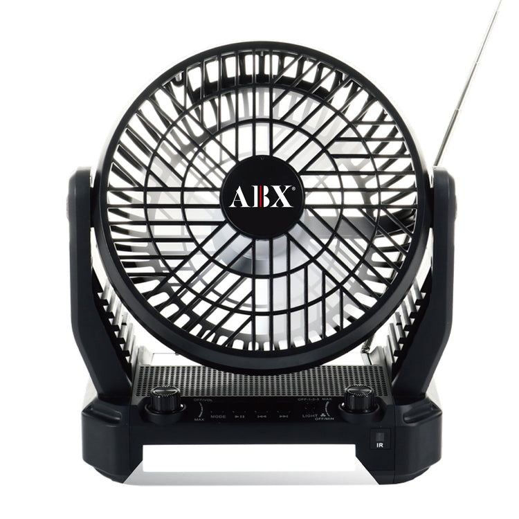 Portable Solar Fan with Speaker and Flashlight