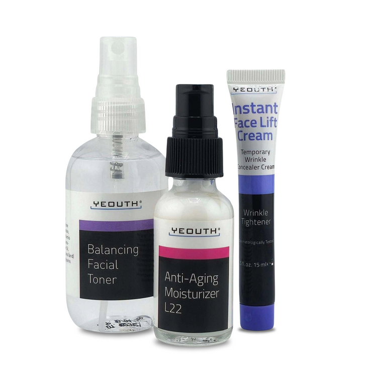 YEOUTH Balancing Facial Toner, L22 Moisturizer 1 oz, Instant Wrinkle Face Lift Cream 15 ml