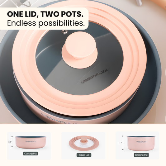Pink and gray kitchen tool with 'BUILT TO LAST' text and durability icons on a light background