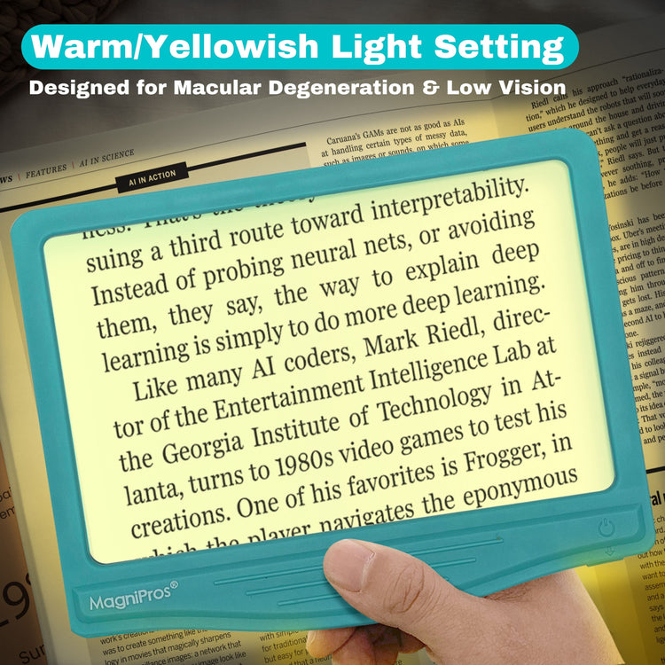 5X LED Page Magnifier with 3 Color Light Modes -24 Fully Dimmable LEDs