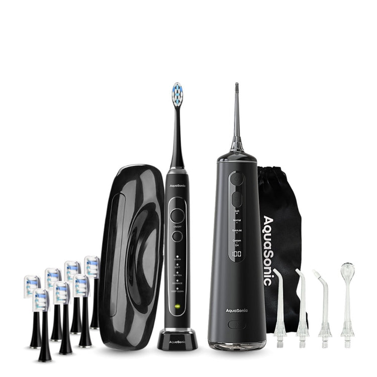 Aquasonic Elite Rechargable Electric Toothbrush & Flosser Bundle