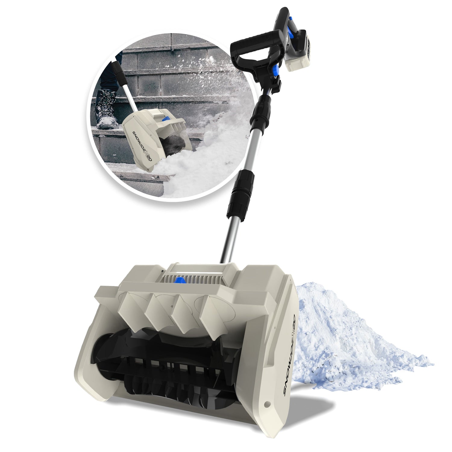 Snow brush with bristle attachment on a white background