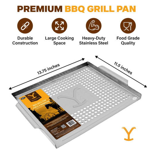 Yellowstone BBQ Tool Set +  Yellowstone Grill Pan