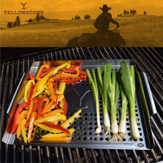 Yellowstone BBQ Tool Set +  Yellowstone Grill Pan