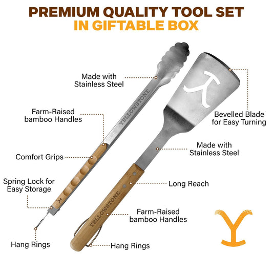 Yellowstone BBQ Tool Set +  Yellowstone Grill Pan