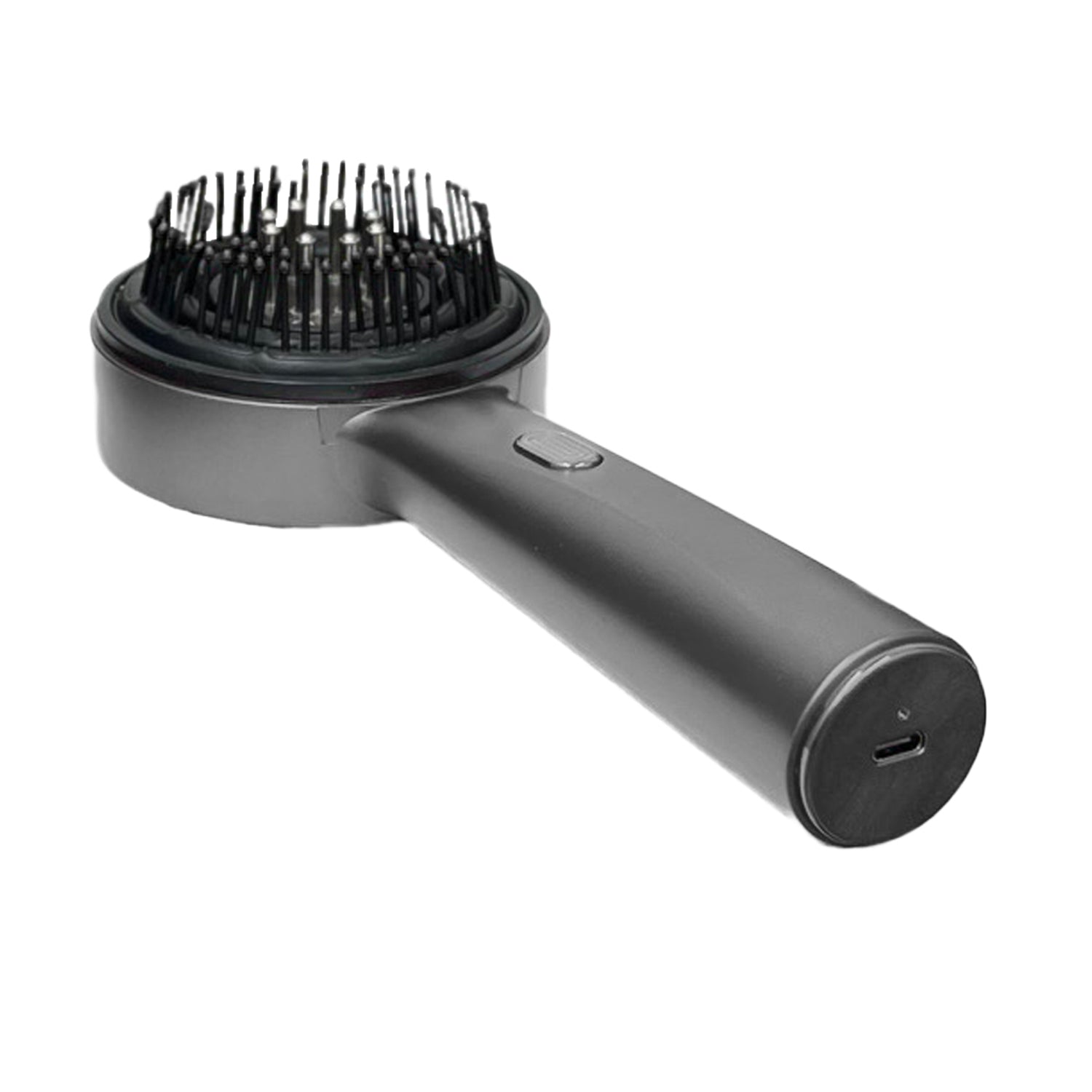 Hair dryer attachment with brush head on a white background