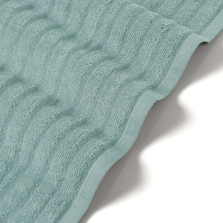 4 Pack Ribbed 100% Egyptian Cotton Bath Towel Set - Aqua