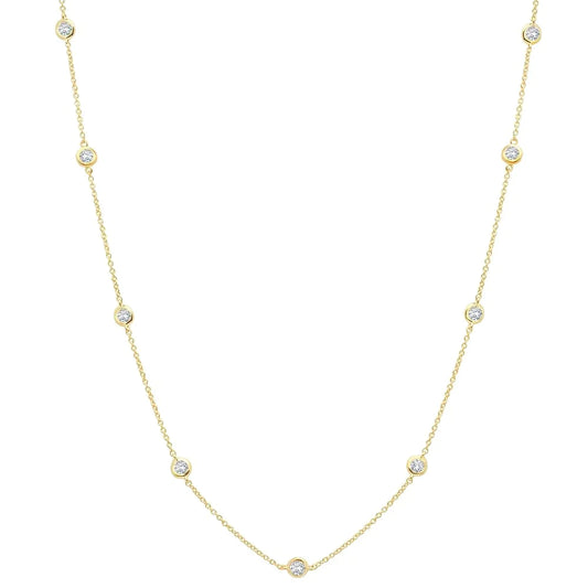 4mm 16" Station Necklace Finished in Gold