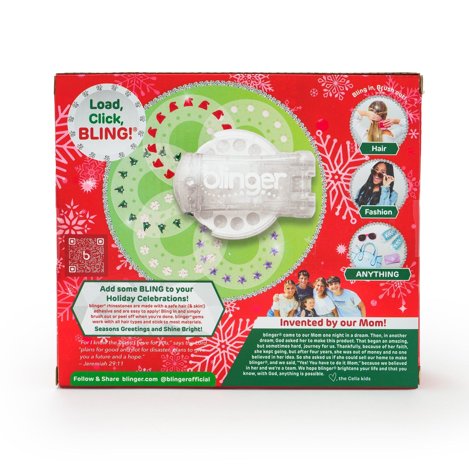 Blingie product packaging with red and green design on a white background