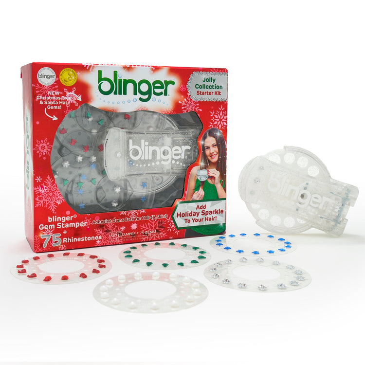 Blinger gem stamper kit with packaging and rhinestone tools on a white background