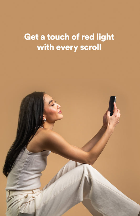 Smartphone with a reflective screen protector on a white background