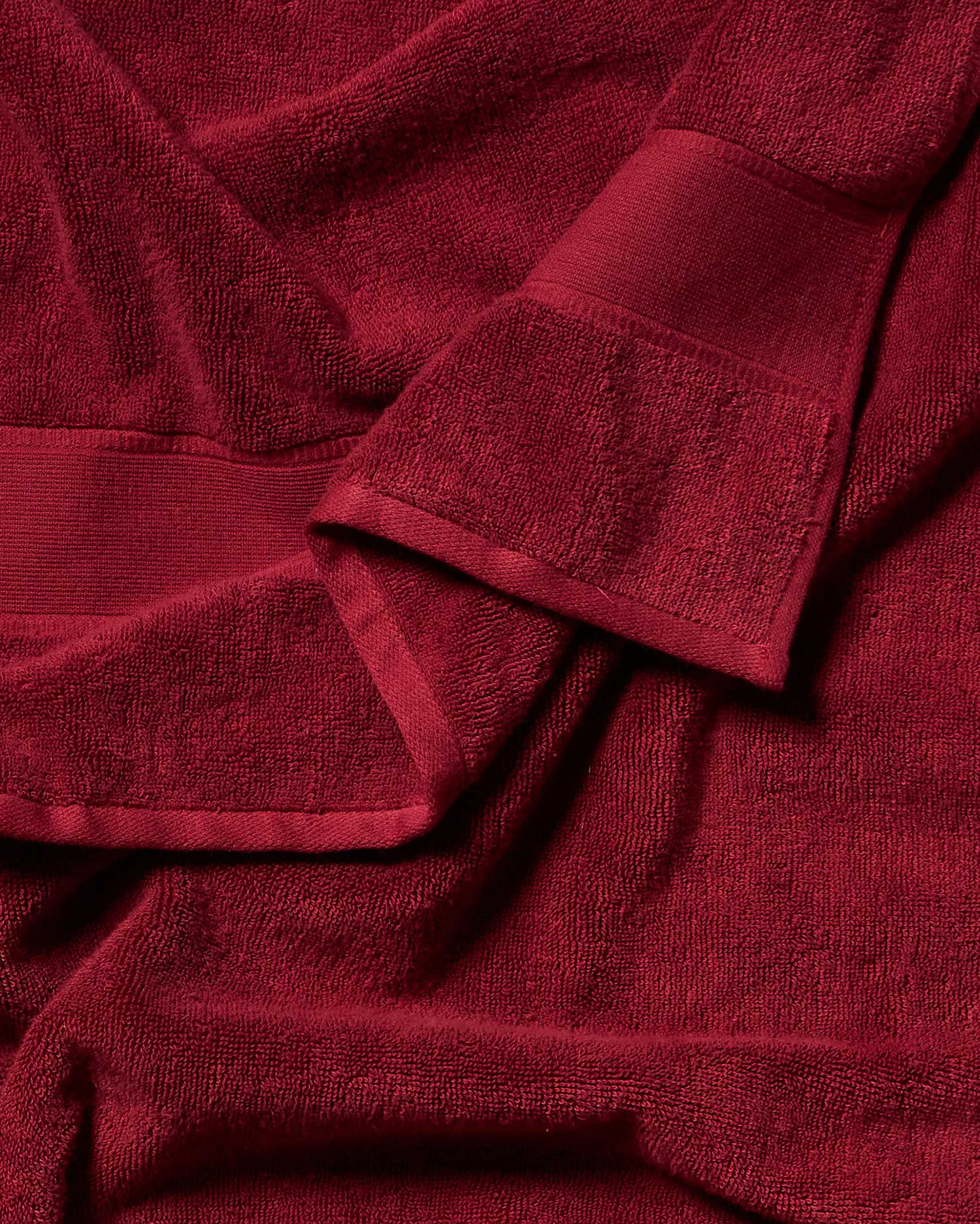 Close-up of a red towel with folds