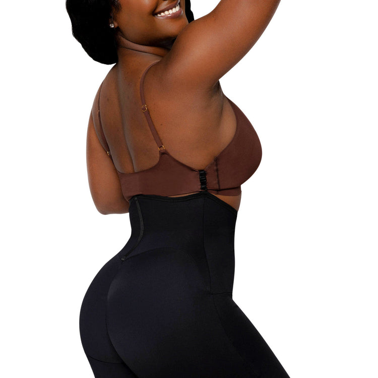 GYMWEAR  ABOVETHE KNEE WAIST CINCHER - Black