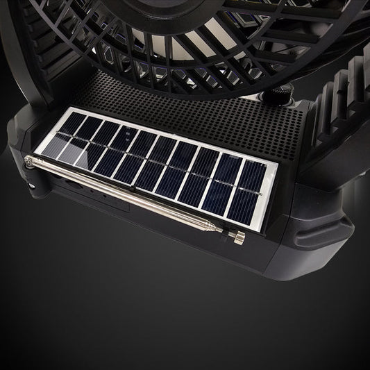 Portable Solar Fan with Speaker and Flashlight