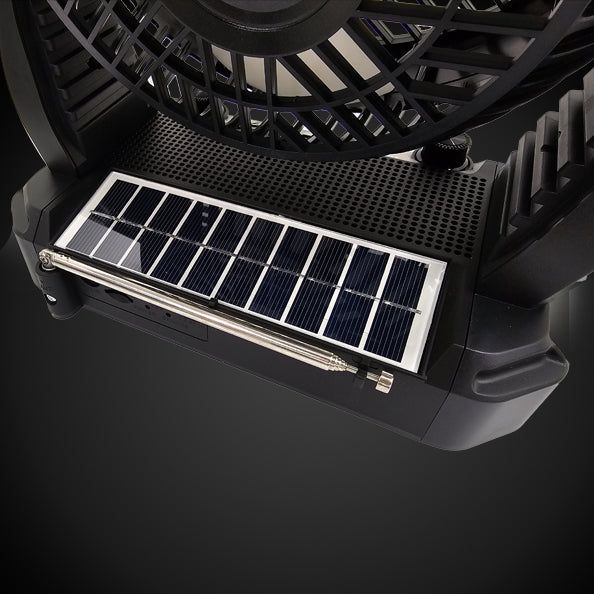 Portable Solar Fan with Speaker and Flashlight