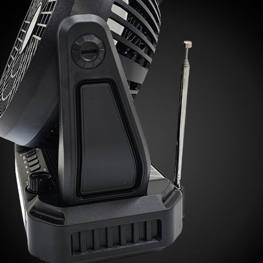 Portable Solar Fan with Speaker and Flashlight