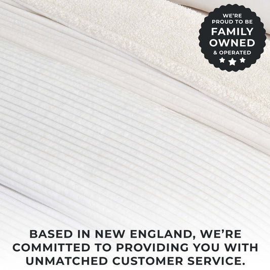 Ultra-Soft Velvet Plush Reversible Sherpa Fleece Blanket - White