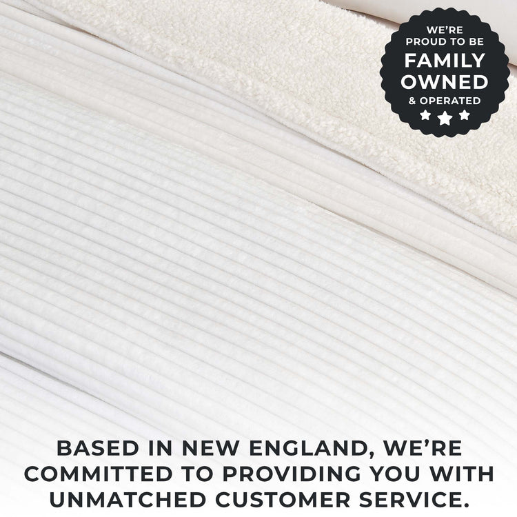 Ultra-Soft Velvet Plush Reversible Sherpa Fleece Blanket - White