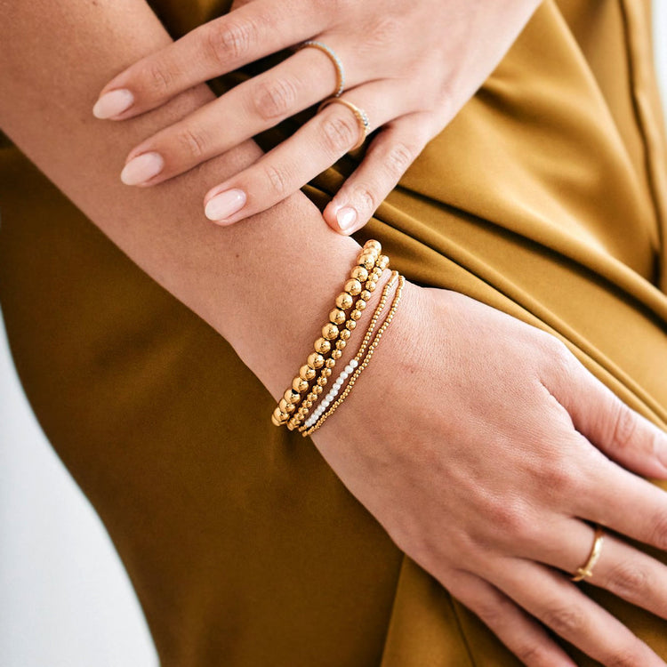 Everyday Pearl Bracelet Stacking Set - Gold