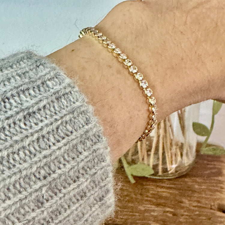 CZ PULL TIE BRACELET GOLD-Buy 2 Get 1 Free