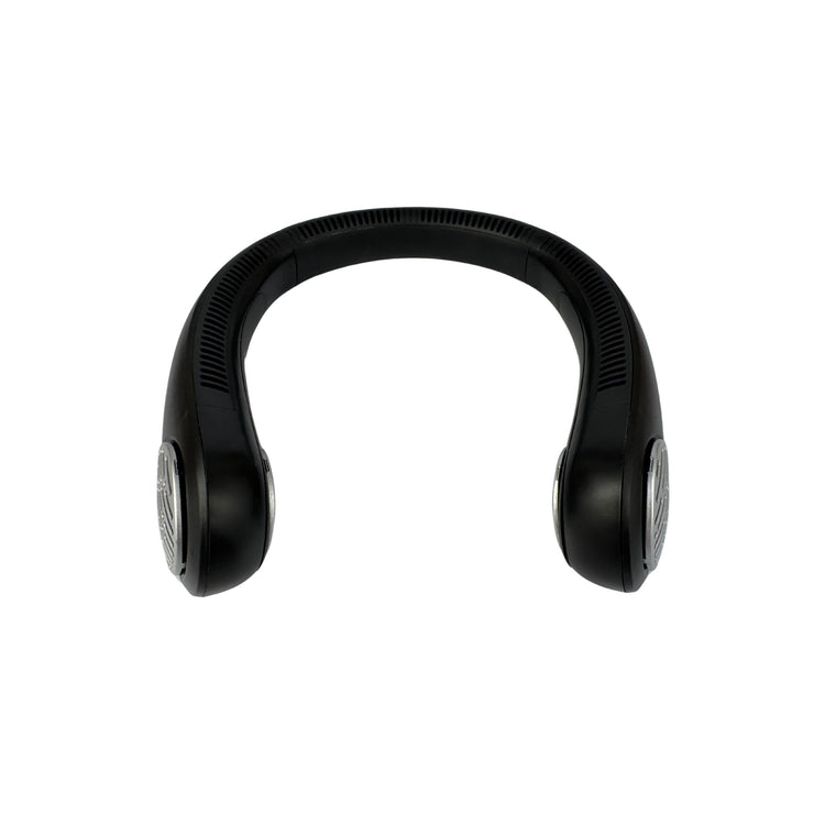Black headphones on a white background