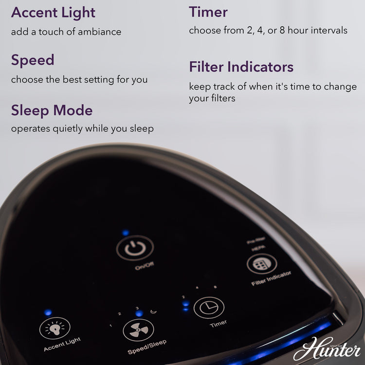 Control panel of a vacuum cleaner with various settings and features displayed.