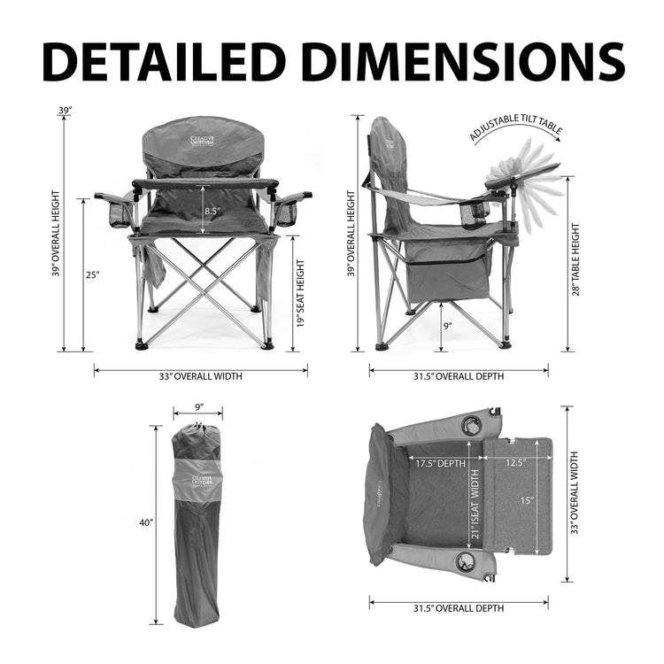 iChair Folding Wine Chair with Adjustable Table - Forest Diamond