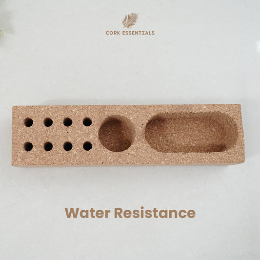 Cork brick with multiple holes on a white background