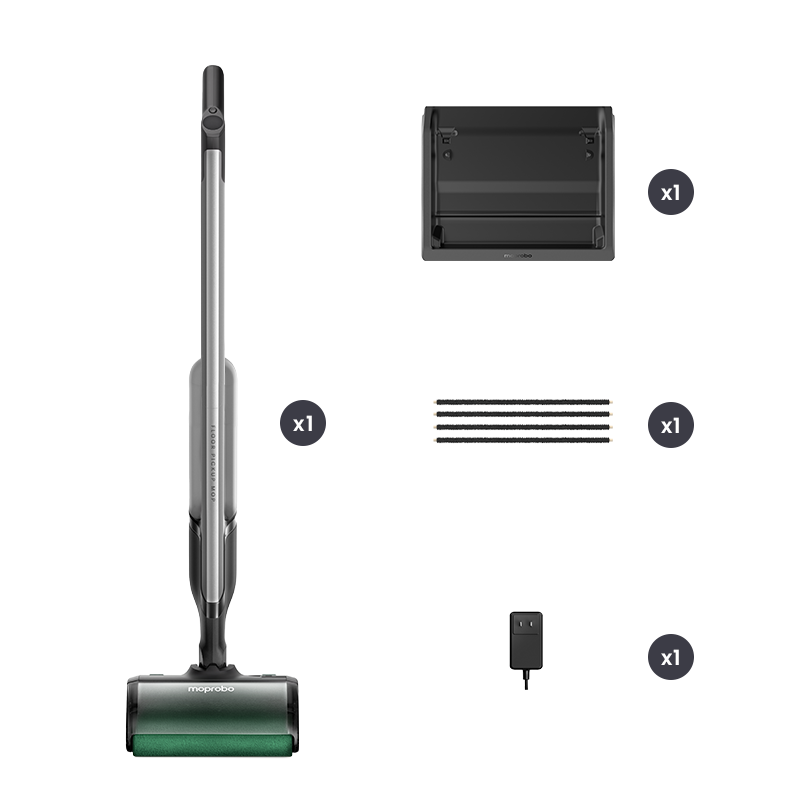 Vacuum cleaner set with attachments on a white background