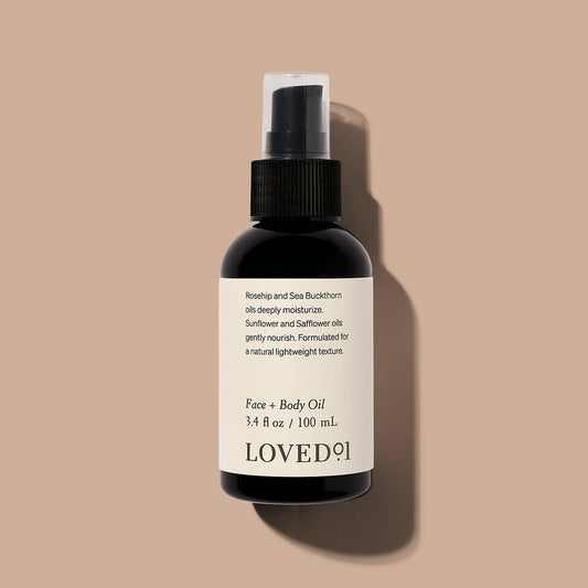 Lovedoi skincare products including moisturizer, oil, and wipes on a white background