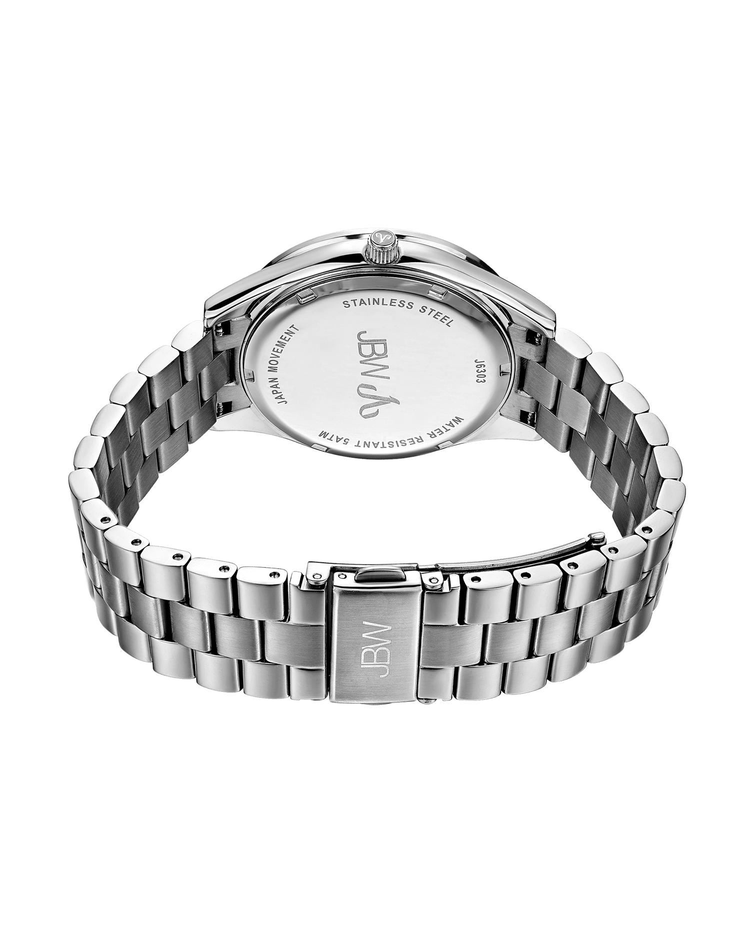 Silver watch with a visible brand logo on a green background