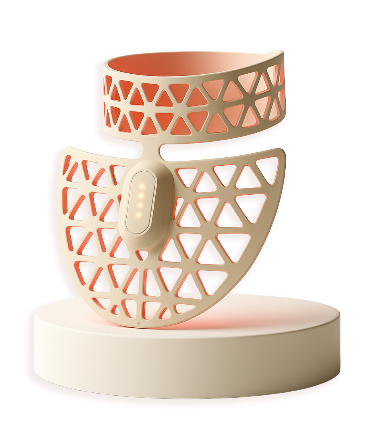 Geometrically patterned lamp with a white base on a white background