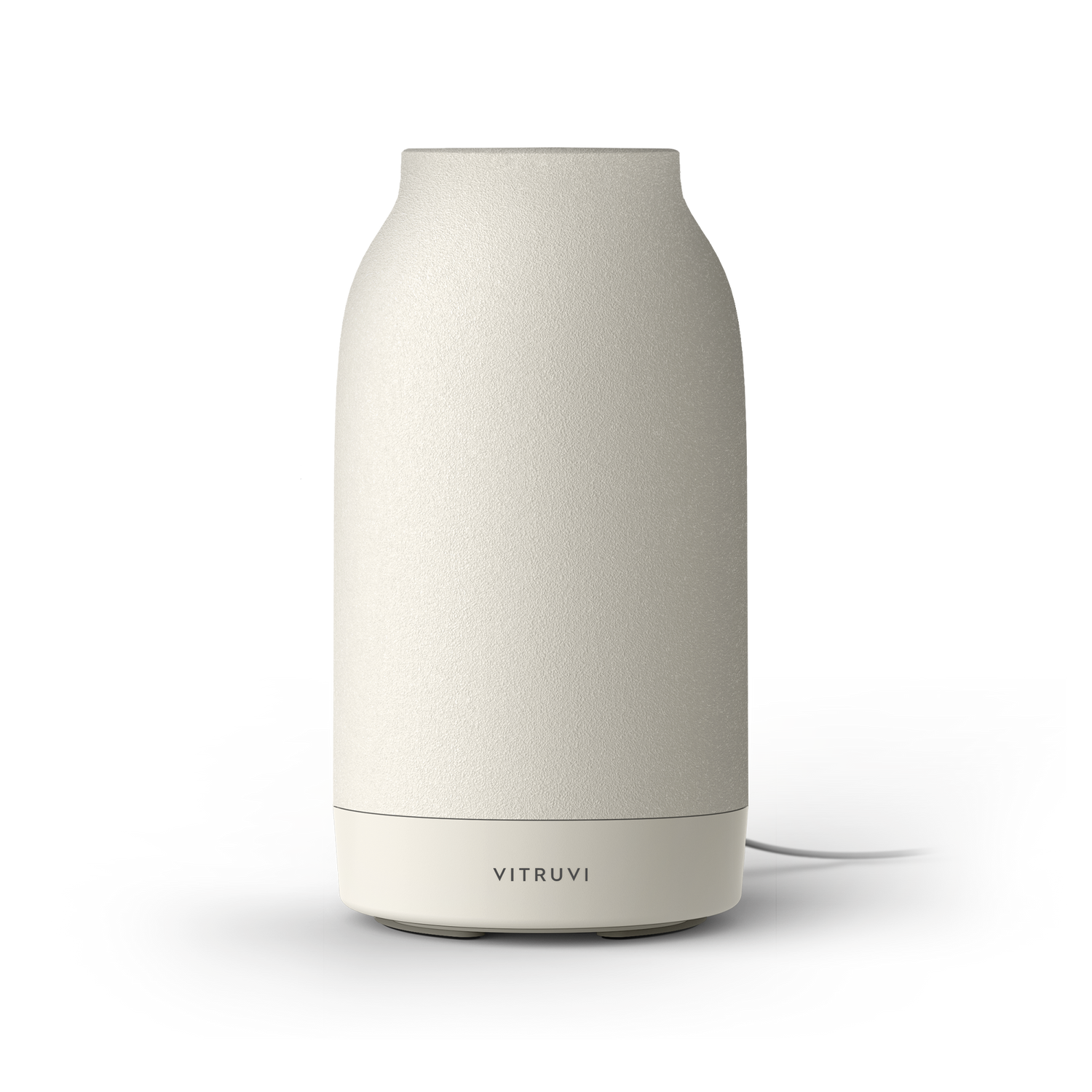 Beige humidifier with 'VITRUVI' branding on a white background