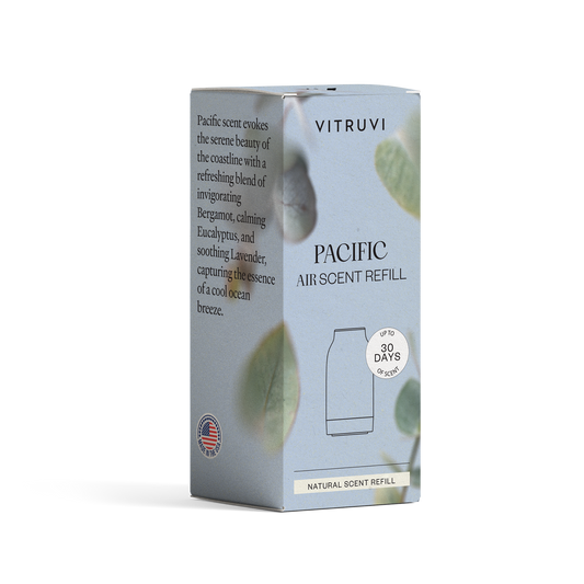 Vitruvi Pacific Air Scent Refill packaging on a white background