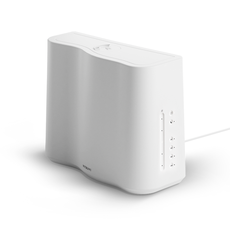 White electronic device with multiple ports on a white background