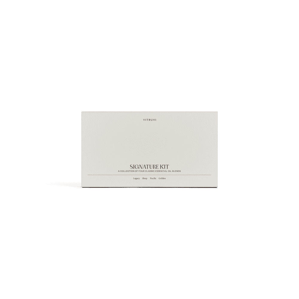 White product packaging with text on a green background