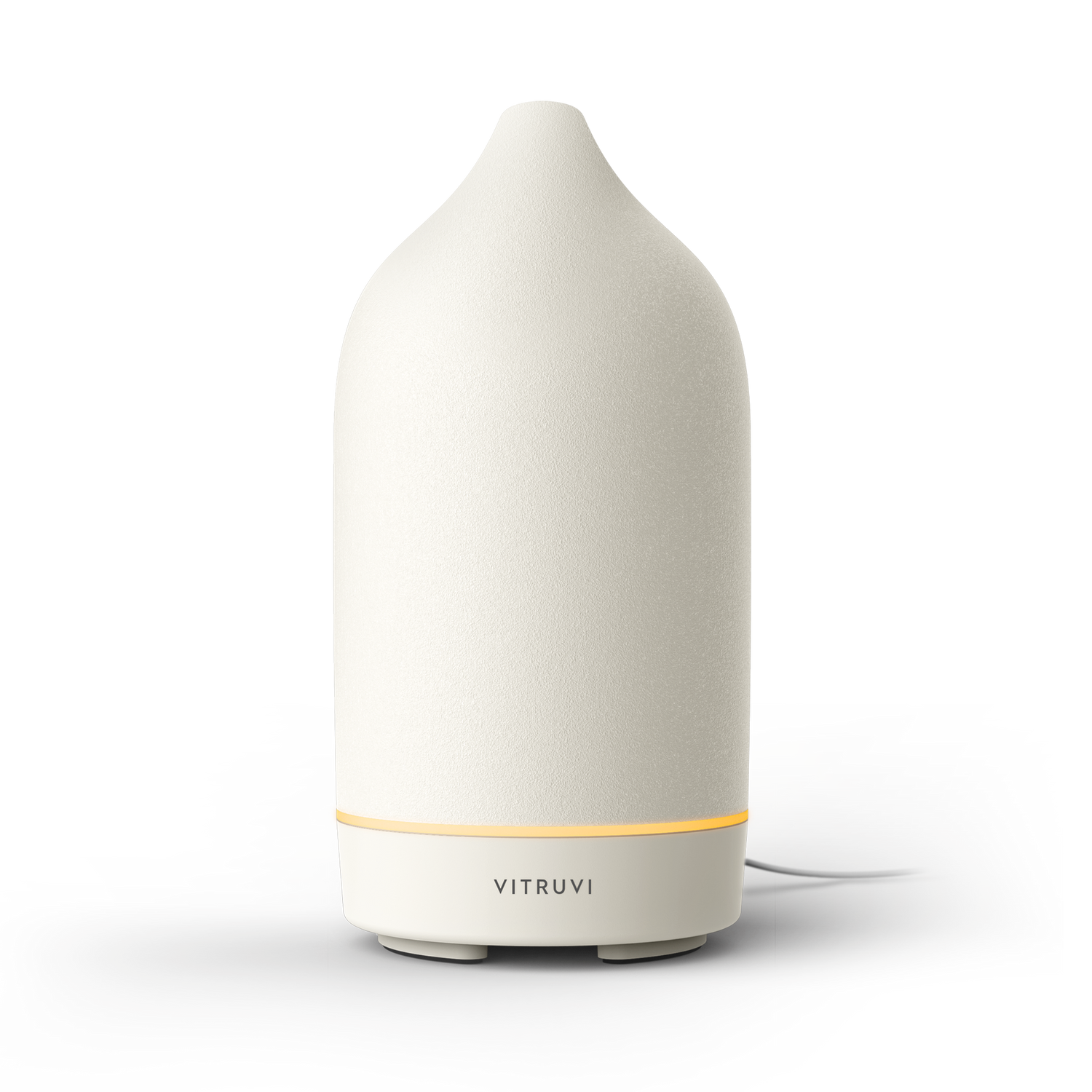 White Vitruvi diffuser on a white background
