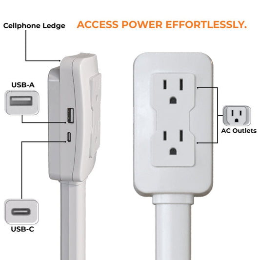 EZ Outlet Electrical Outlet Extender - White